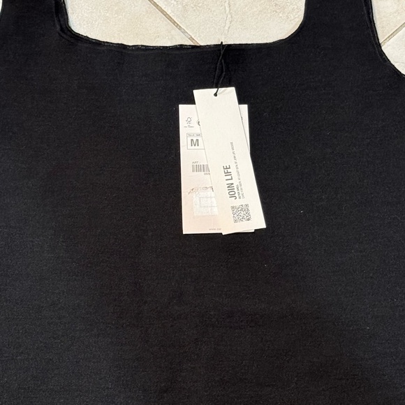Zara Tank Top Womens Medium Black Crew Neck Sleeveless Stretch Stretch Pullover - Picture 2 of 5